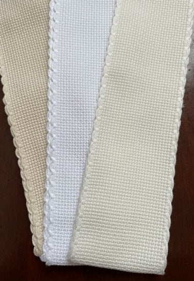 5cm wide - Aida Bookmark Band - Antique White