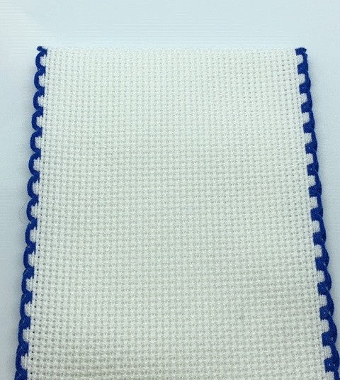5cm wide - Aida Bookmark Band - White/Navy