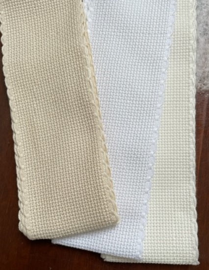 5cm wide - Aida Bookmark Band - Ecru/Cream