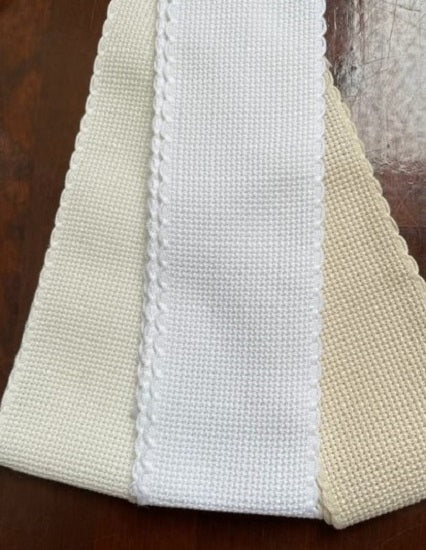 5cm wide - Aida Bookmark Band - White