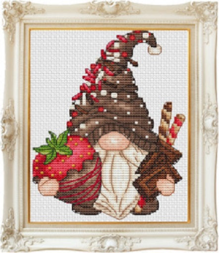Gnome, Chocolate Strawberry - Cross Stitch Pattern