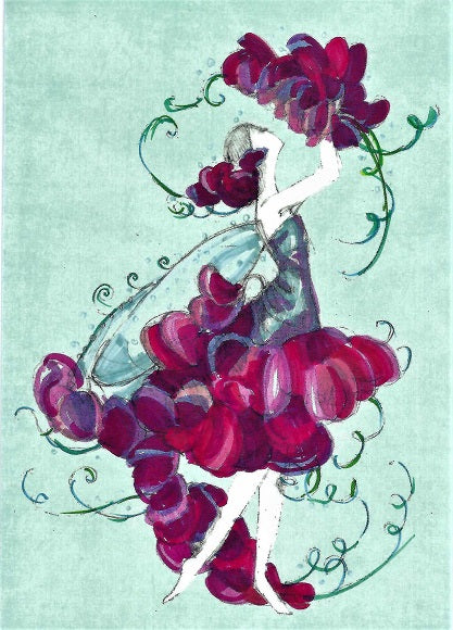 Sweet Pea, by Nora Corbett - Greeting Card