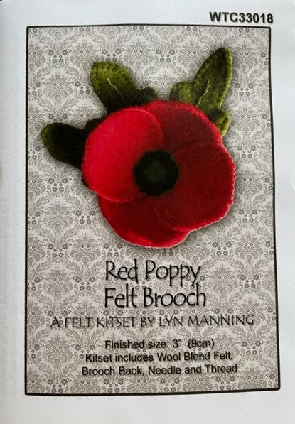 Felt Brooch Kitset - Red Poppy
