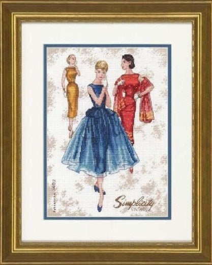 Dress Pattern Cover, Simplicity Vintage - Cross Stitch Kit
