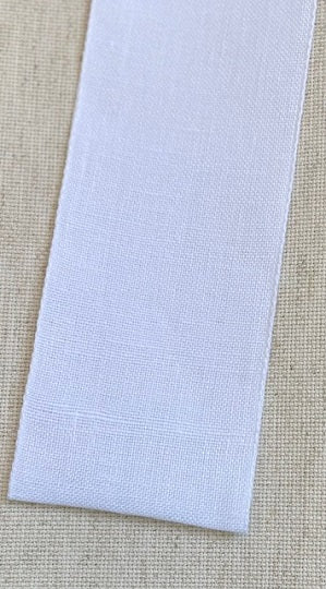 8cm wide - Linen Band - White - 28 count