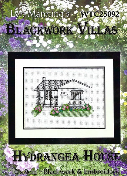 Blackwork Villa, Hydrangea House - Cross Stitch Kit