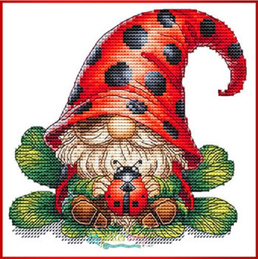 Gnome, Ladybug - Cross Stitch Pattern