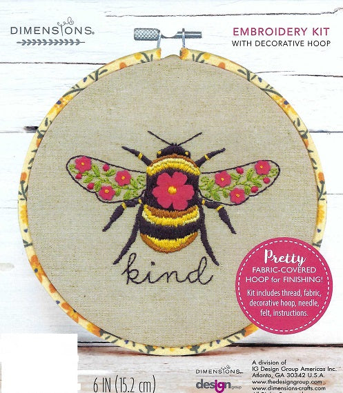 Bee Kind - with Decorated Hoop