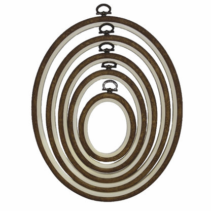 Nurge Flexi Frame - Oval - Brown Woodgrain