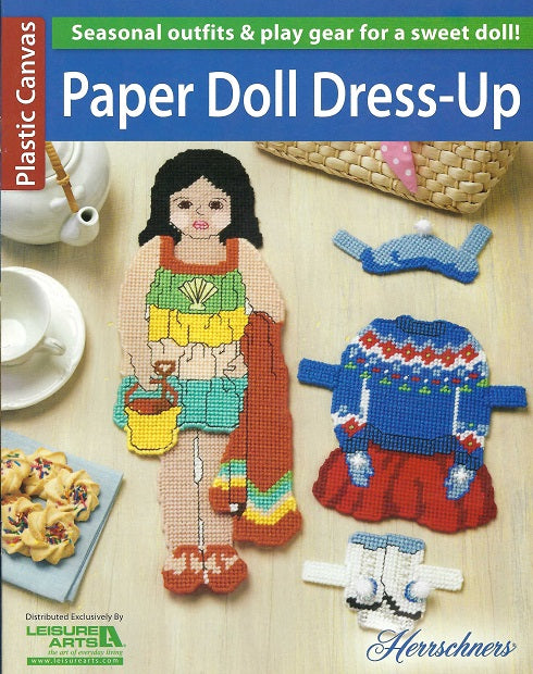 Paper Doll Dress Up on Plastic Canvas - Cross Stitch Pattern