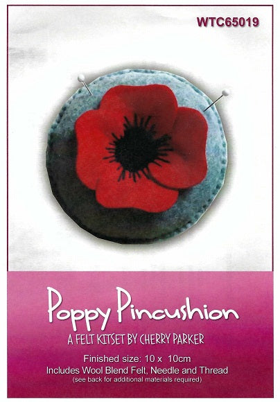 Felt Pin Cushion Kit - Poppy ANZAC