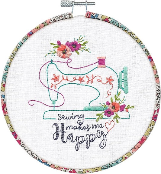Sew Happy - with Decorated Hoop
