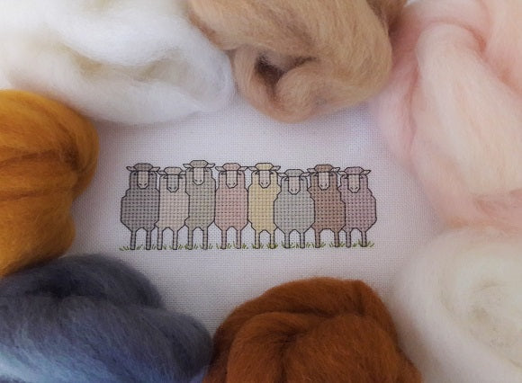 A Row of Sheep - Sheep of NZ