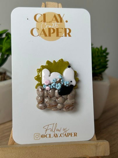 Snoopy in a Basket - Needle Minder
