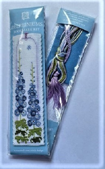 Bookmark, Textile Heritage Kit - Delphiniums