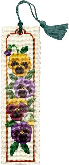 Bookmark, Textile Heritage Kit - Pansies