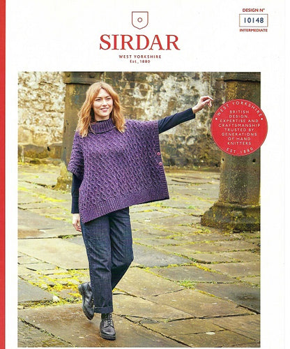 Poncho with Buttons, 10148 Sirdar - Knitting Pattern