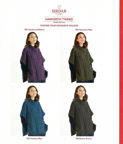 Poncho with Buttons, 10148 Sirdar - Knitting Pattern