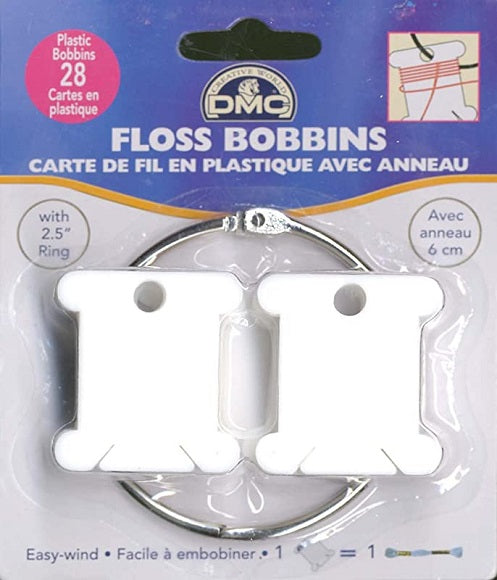 DMC Floss Bobbins - Plastic with Ring