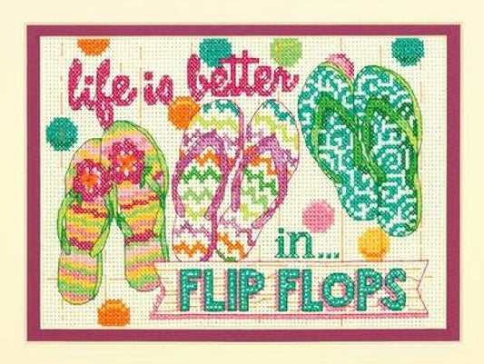 Life Is Better In Flip Flops - Cross Stitch Kit