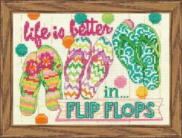 Life Is Better In Flip Flops - Cross Stitch Kit