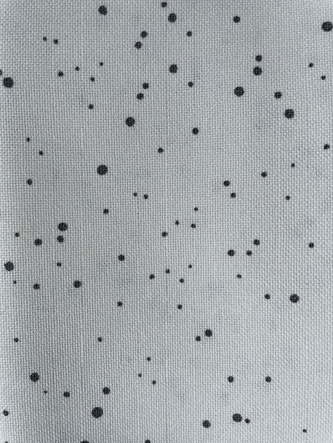 Lugana Evenweave - 25 Count - Splash, White / Grey Dots