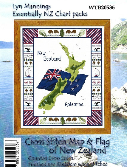 Map of New Zealand - With Flag