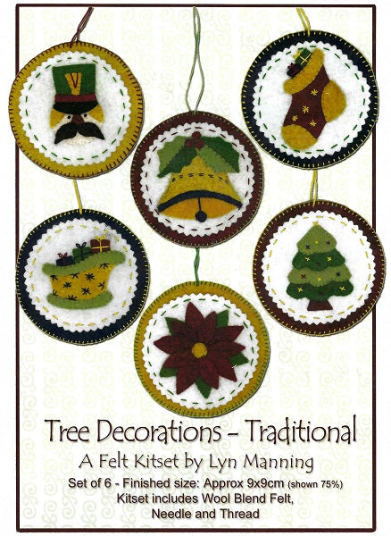 Felt Christmas Tree Decorations - Traditional Christmas